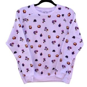 Vera Bradley White Floral Soft Crew Neck Pullover Sweater Top Sz S